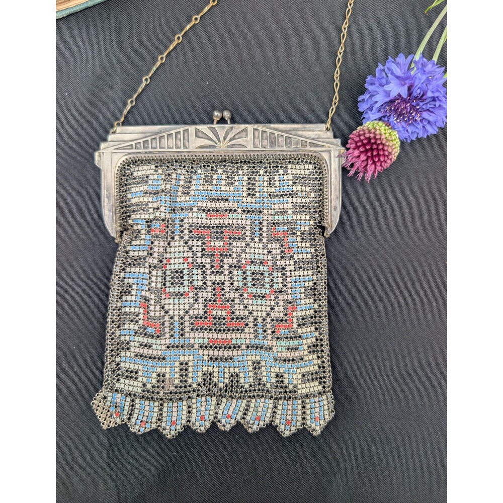 Vintage Whiting & Davis Mesh Purse; Art Deco Evening Bag